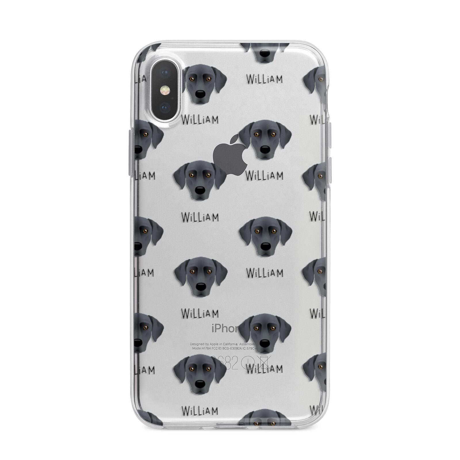Blue Lacy Icon with Name iPhone X Bumper Case on Silver iPhone Alternative Image 1