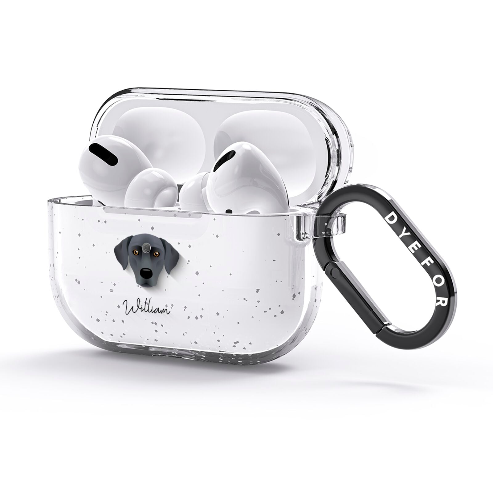 Blue Lacy Personalised AirPods Glitter Case 3rd Gen Side Image