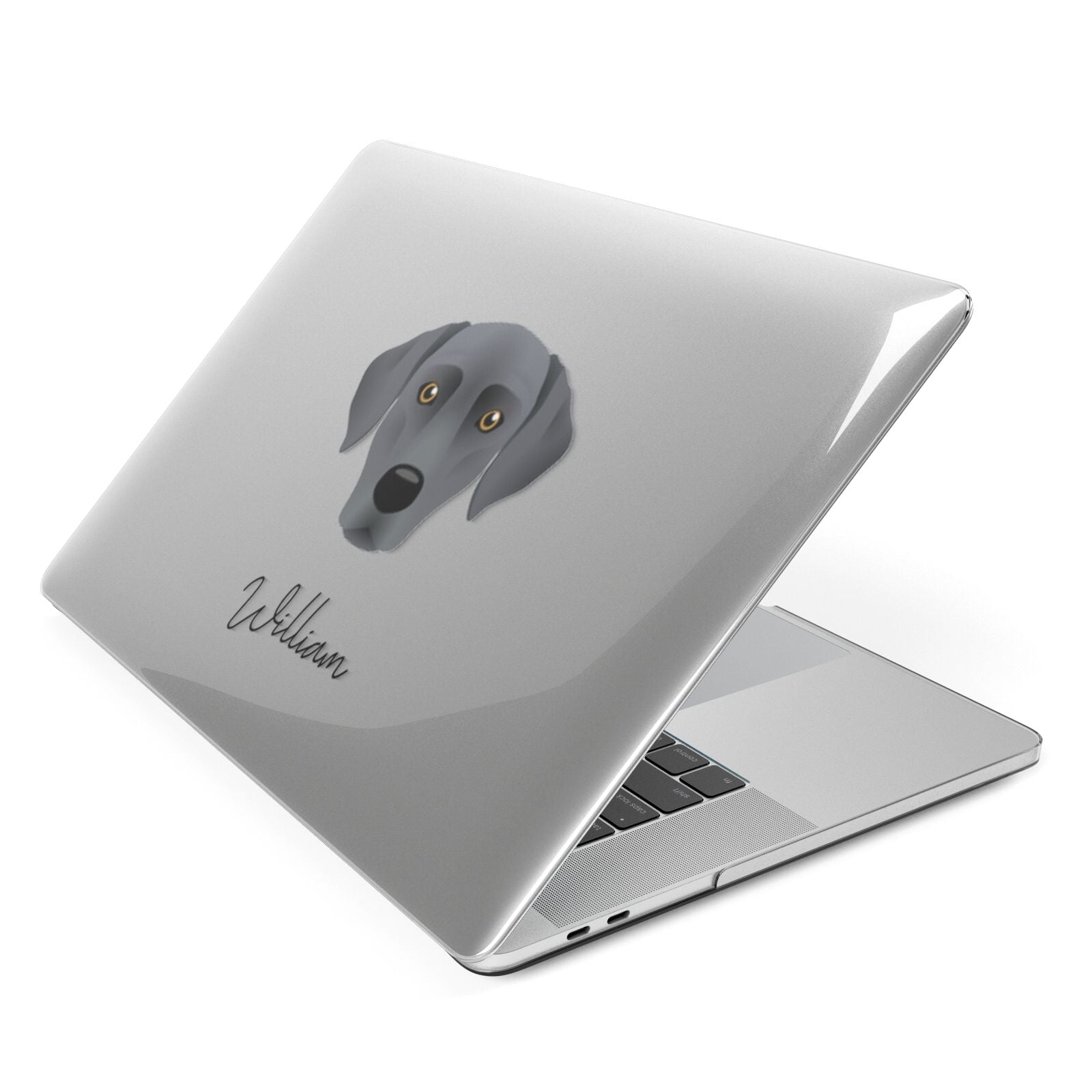 Blue Lacy Personalised Apple MacBook Case Side View