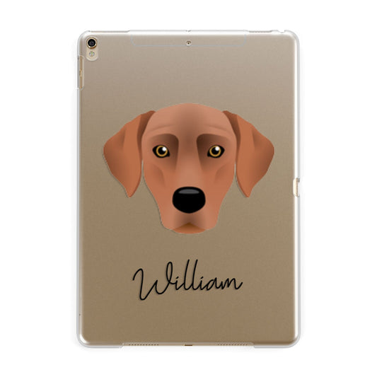 Blue Lacy Personalised Apple iPad Gold Case