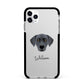 Blue Lacy Personalised Apple iPhone 11 Pro Max in Silver with Black Impact Case
