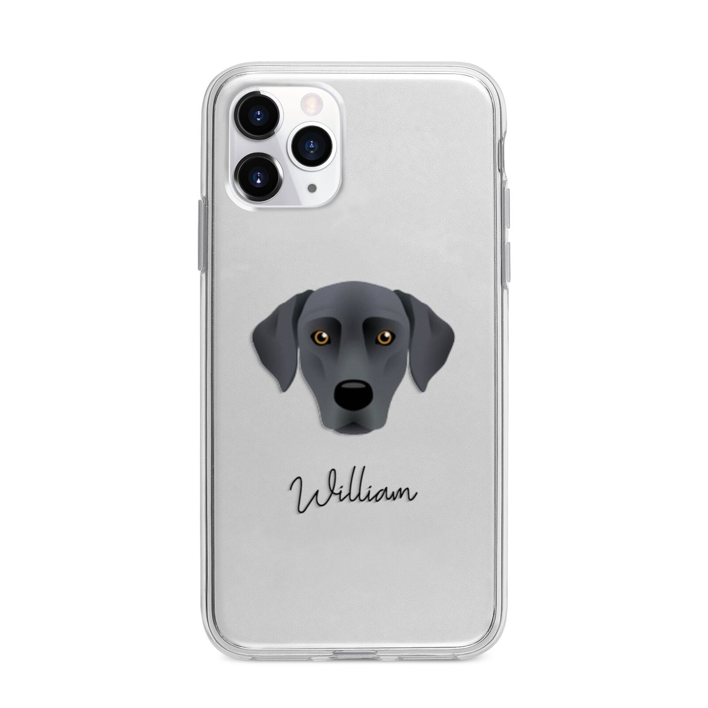 Blue Lacy Personalised Apple iPhone 11 Pro Max in Silver with Bumper Case