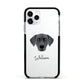 Blue Lacy Personalised Apple iPhone 11 Pro in Silver with Black Impact Case