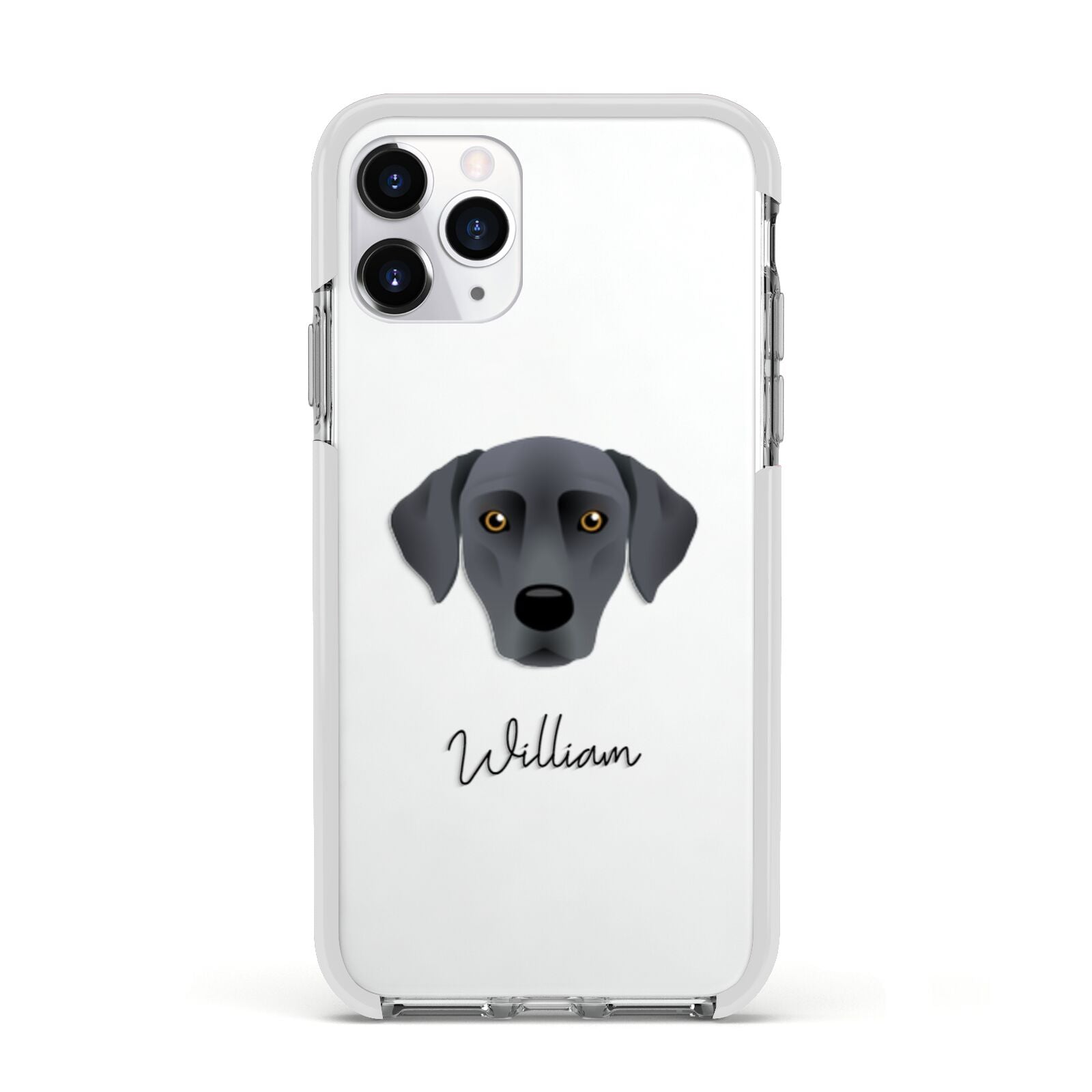 Blue Lacy Personalised Apple iPhone 11 Pro in Silver with White Impact Case