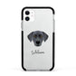 Blue Lacy Personalised Apple iPhone 11 in White with Black Impact Case