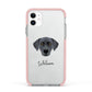 Blue Lacy Personalised Apple iPhone 11 in White with Pink Impact Case