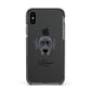 Blue Lacy Personalised Apple iPhone Xs Impact Case Black Edge on Black Phone