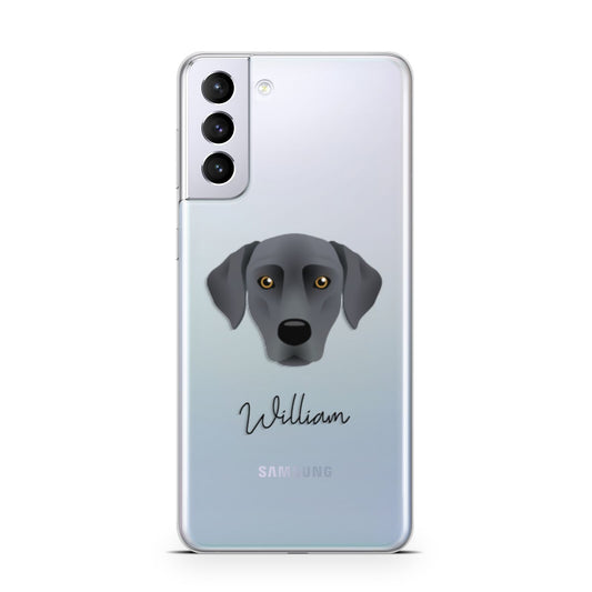 Blue Lacy Personalised Samsung S21 Plus Phone Case