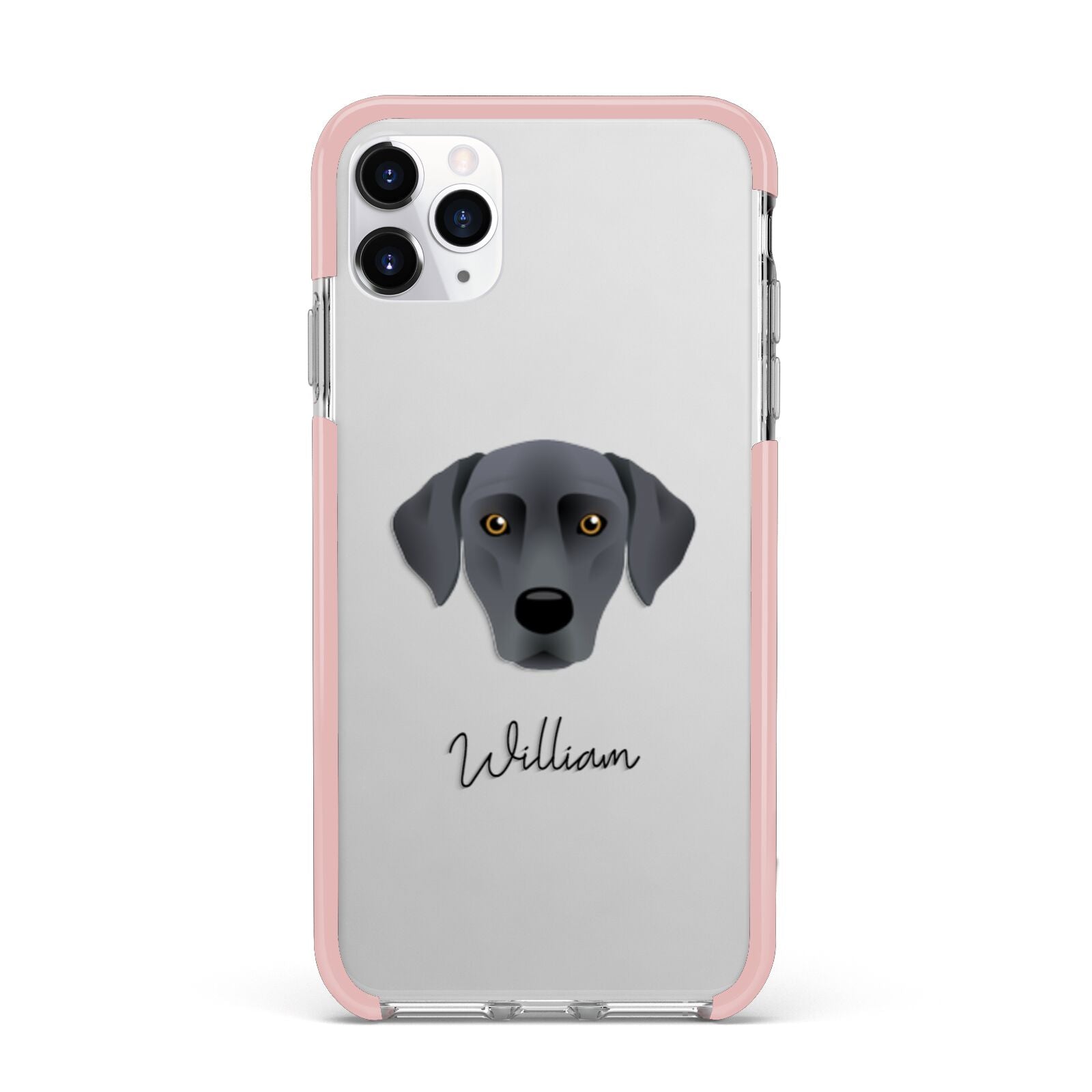 Blue Lacy Personalised iPhone 11 Pro Max Impact Pink Edge Case