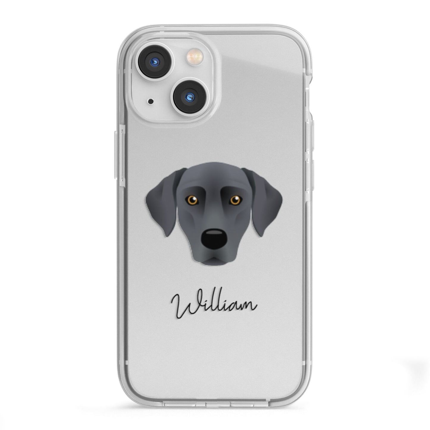 Blue Lacy Personalised iPhone 13 Mini TPU Impact Case with White Edges