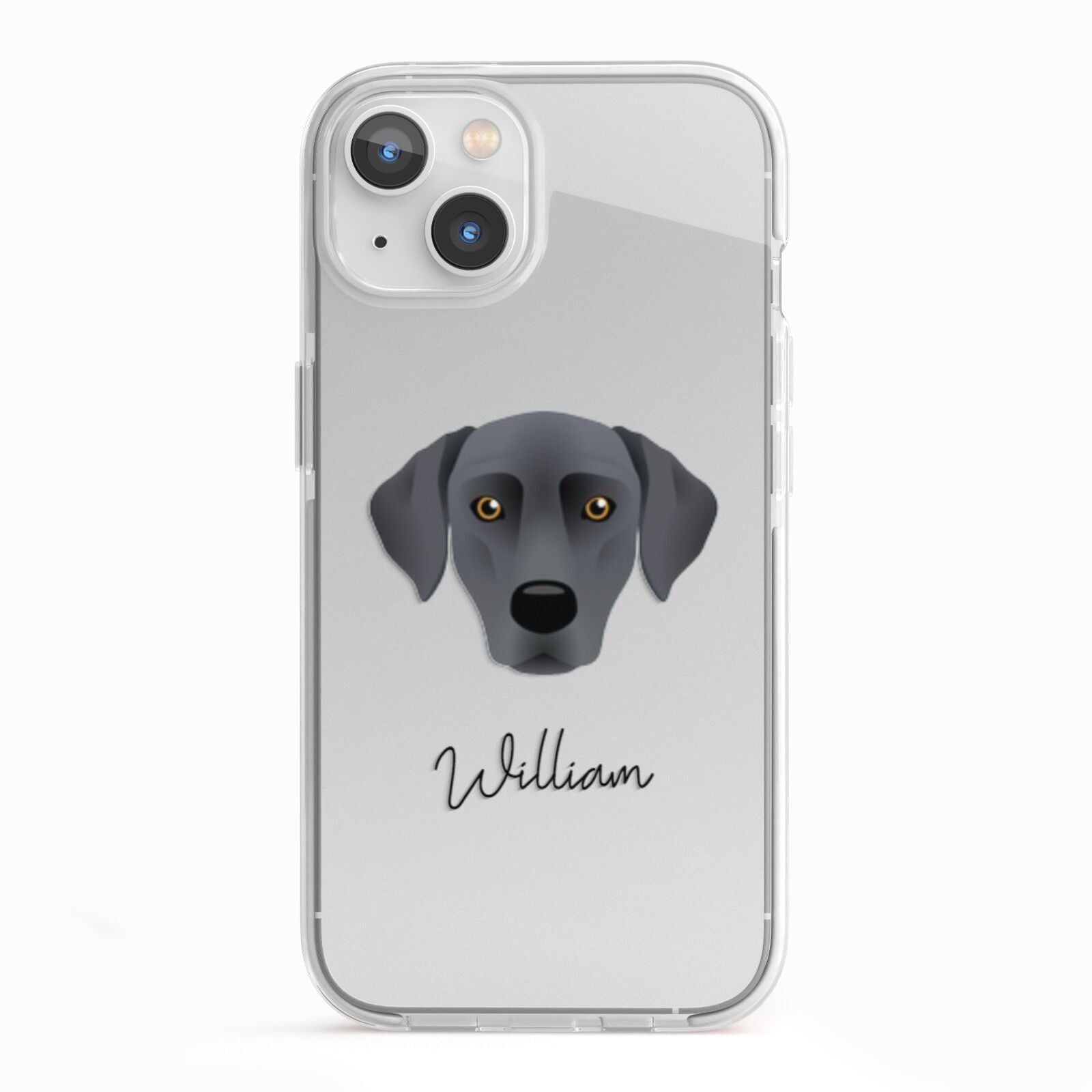 Blue Lacy Personalised iPhone 13 TPU Impact Case with White Edges