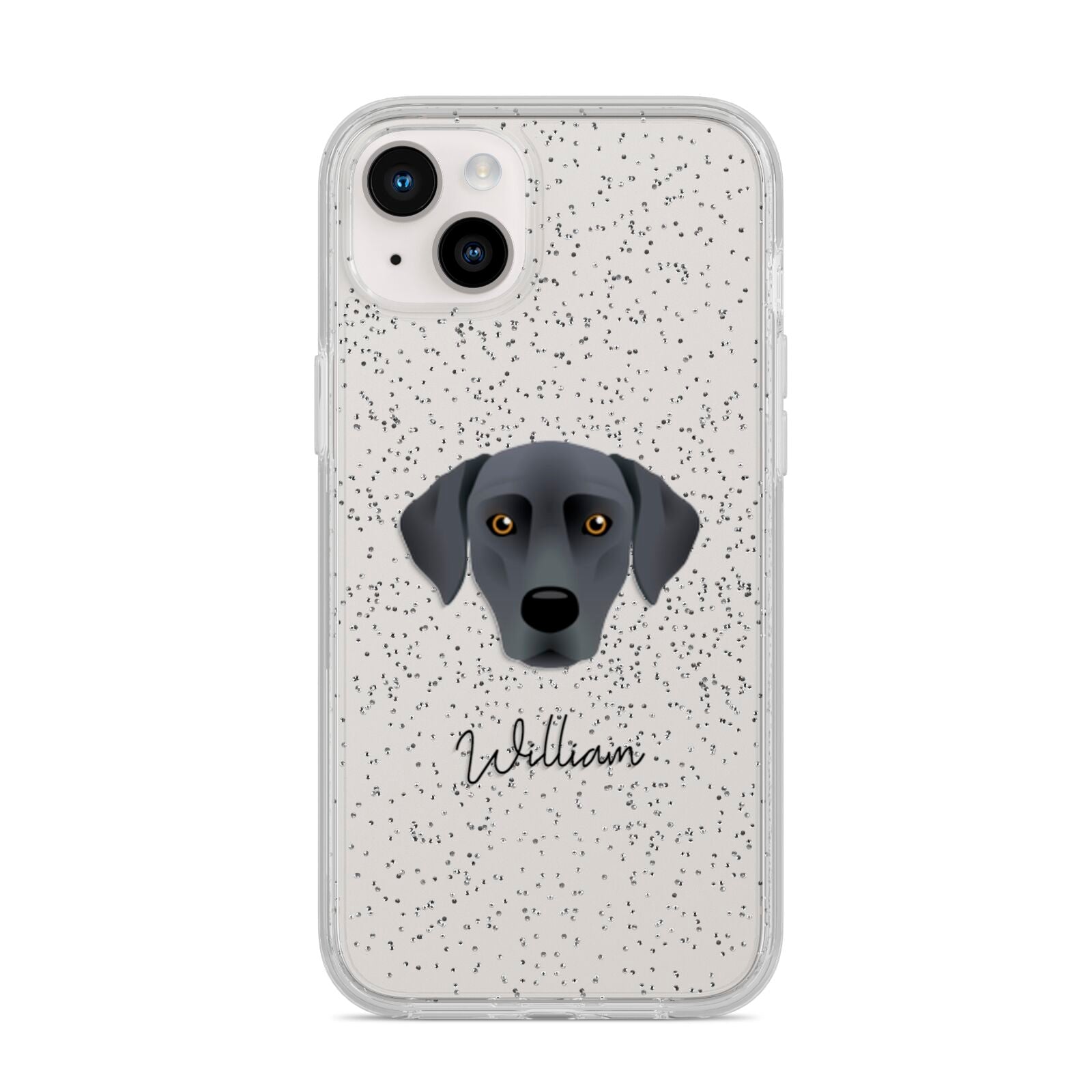 Blue Lacy Personalised iPhone 14 Plus Glitter Tough Case Starlight