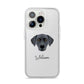 Blue Lacy Personalised iPhone 14 Pro Clear Tough Case Silver