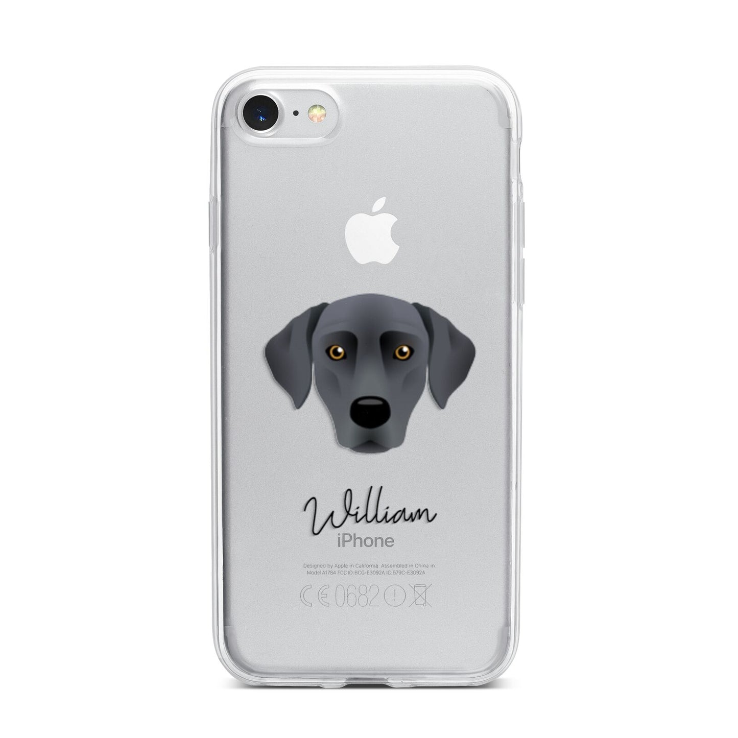 Blue Lacy Personalised iPhone 7 Bumper Case on Silver iPhone