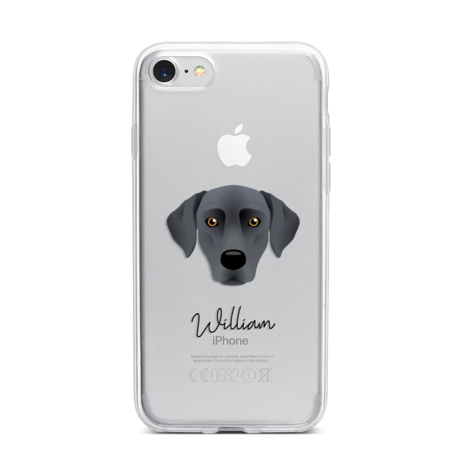 Blue Lacy Personalised iPhone 7 Bumper Case on Silver iPhone