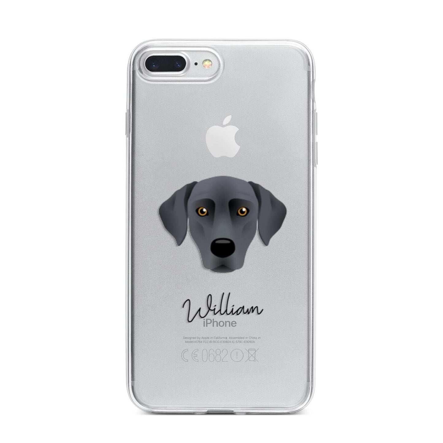 Blue Lacy Personalised iPhone 7 Plus Bumper Case on Silver iPhone