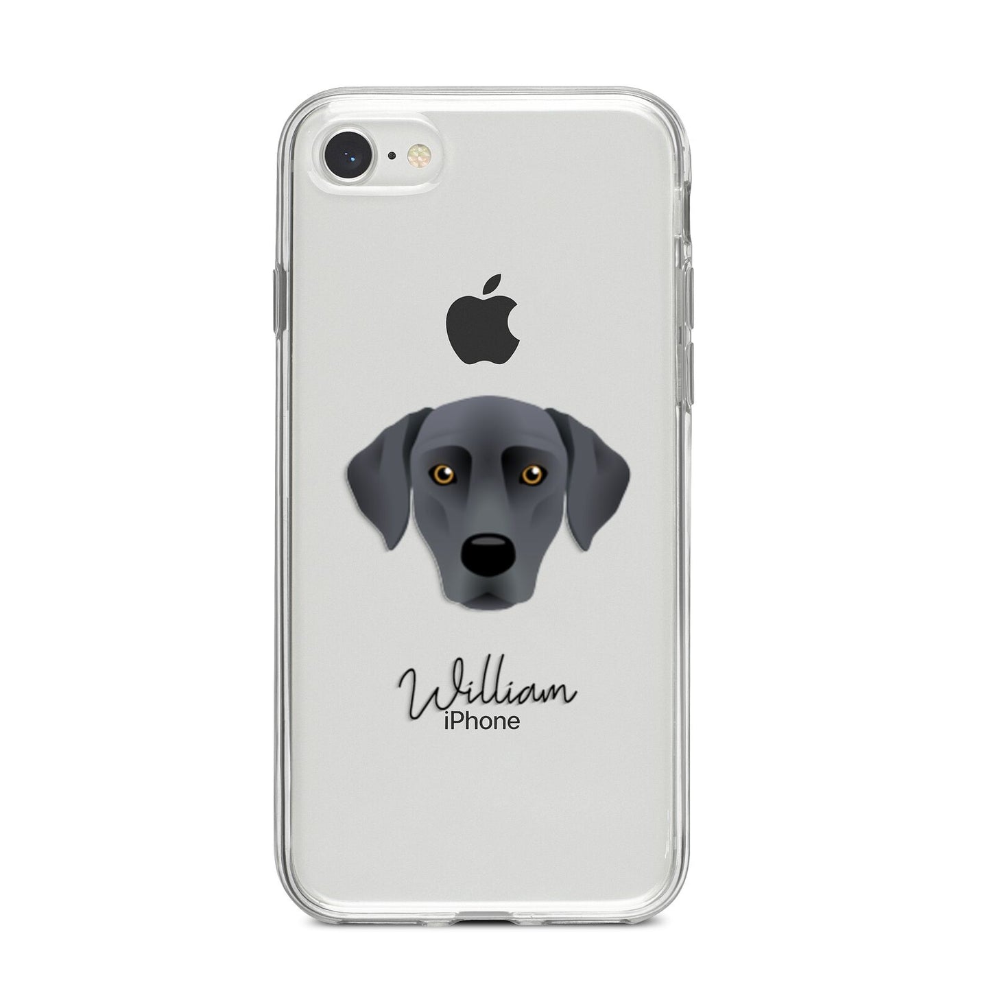 Blue Lacy Personalised iPhone 8 Bumper Case on Silver iPhone