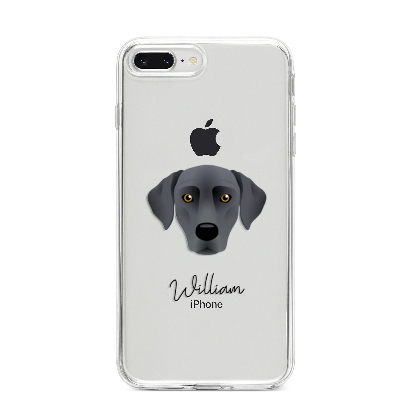Blue Lacy Personalised iPhone 8 Plus Bumper Case on Silver iPhone