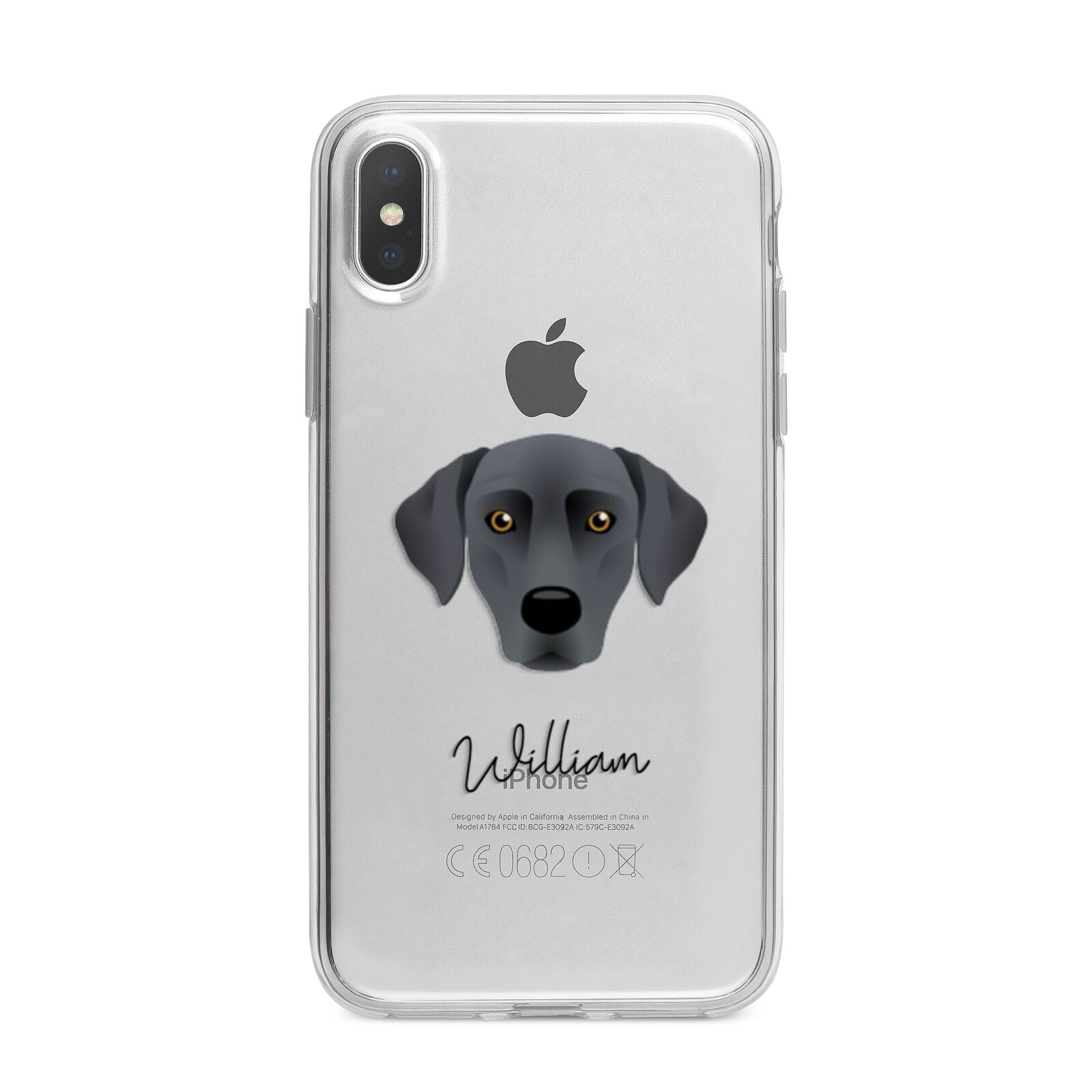 Blue Lacy Personalised iPhone X Bumper Case on Silver iPhone Alternative Image 1