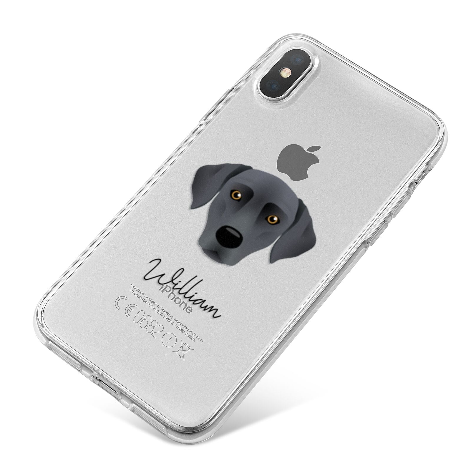 Blue Lacy Personalised iPhone X Bumper Case on Silver iPhone