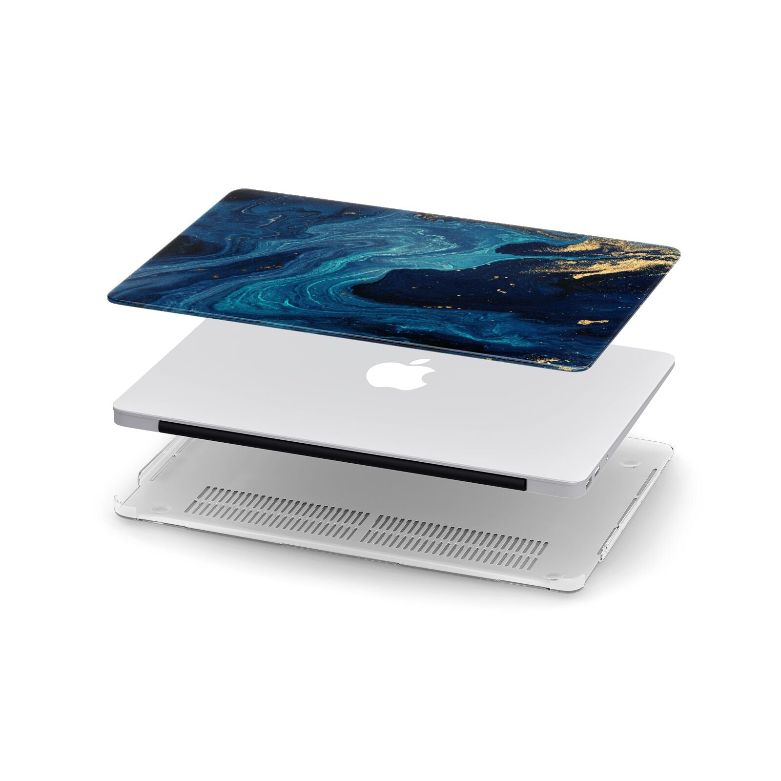 Blue Lagoon Marble Apple MacBook Case in Detail