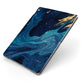 Blue Lagoon Marble Apple iPad Case on Grey iPad Side View