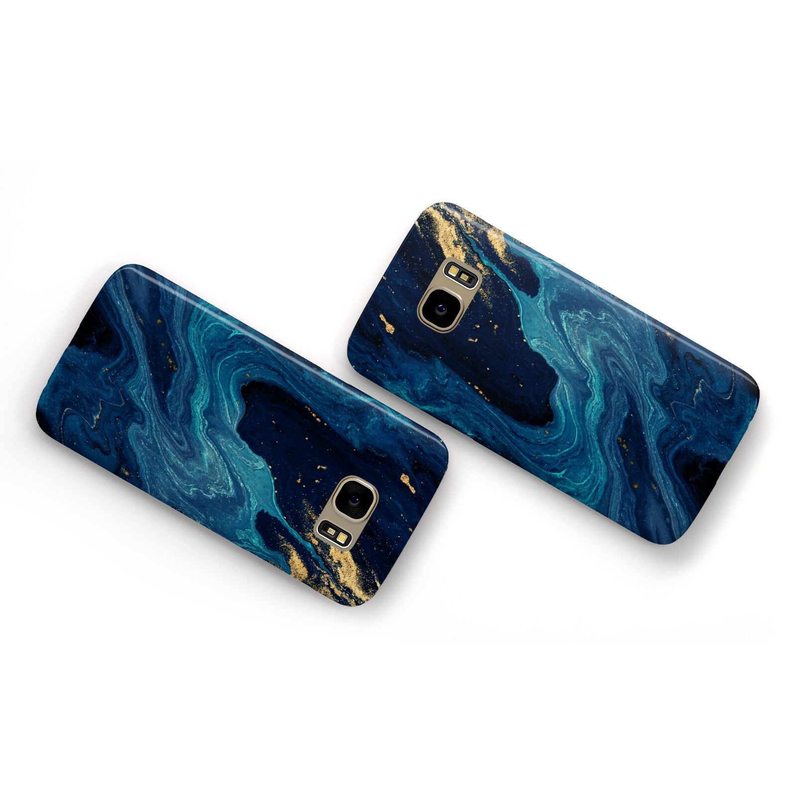 Blue Lagoon Marble Samsung Galaxy Case Flat Overview