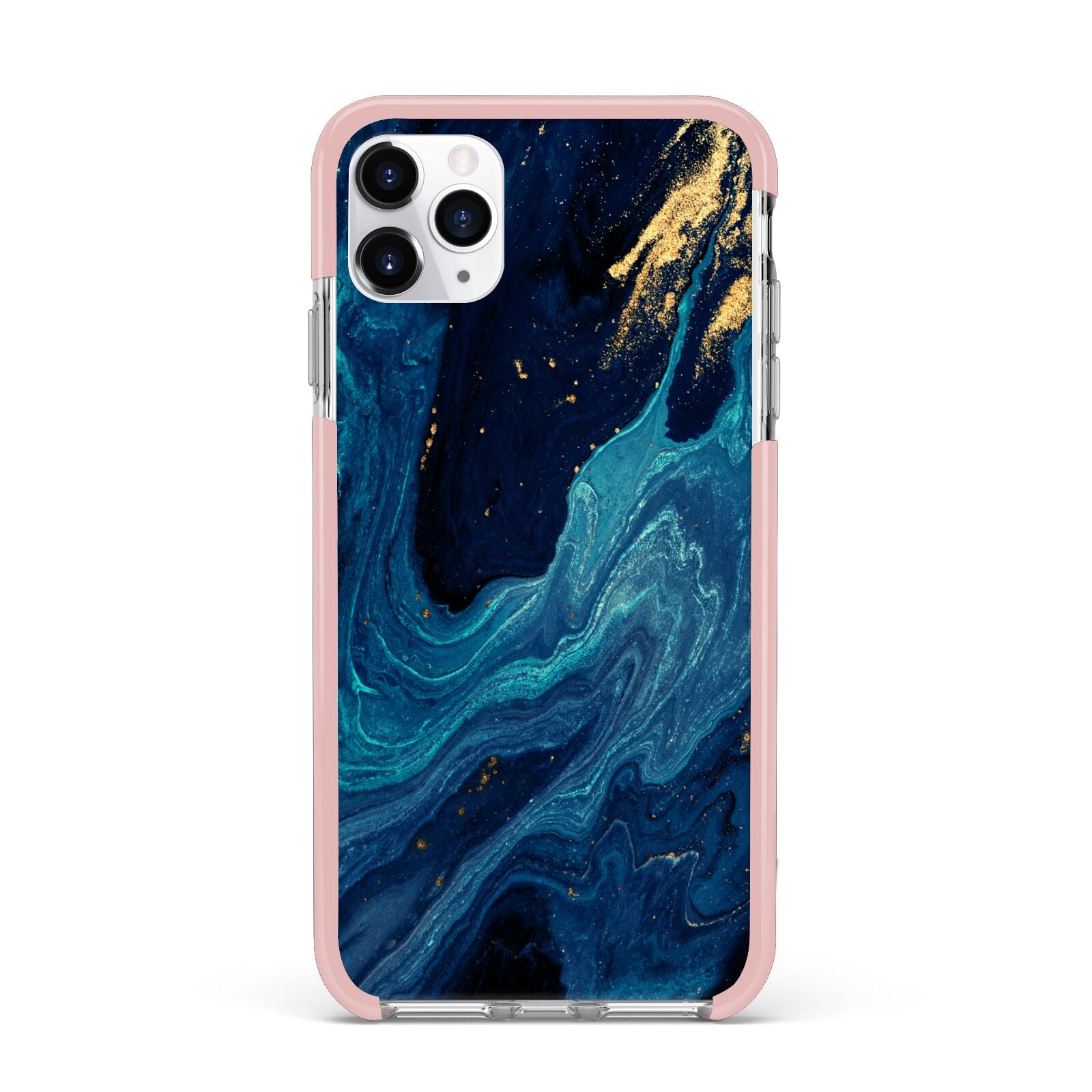 Blue Lagoon Marble iPhone 11 Pro Max Impact Pink Edge Case