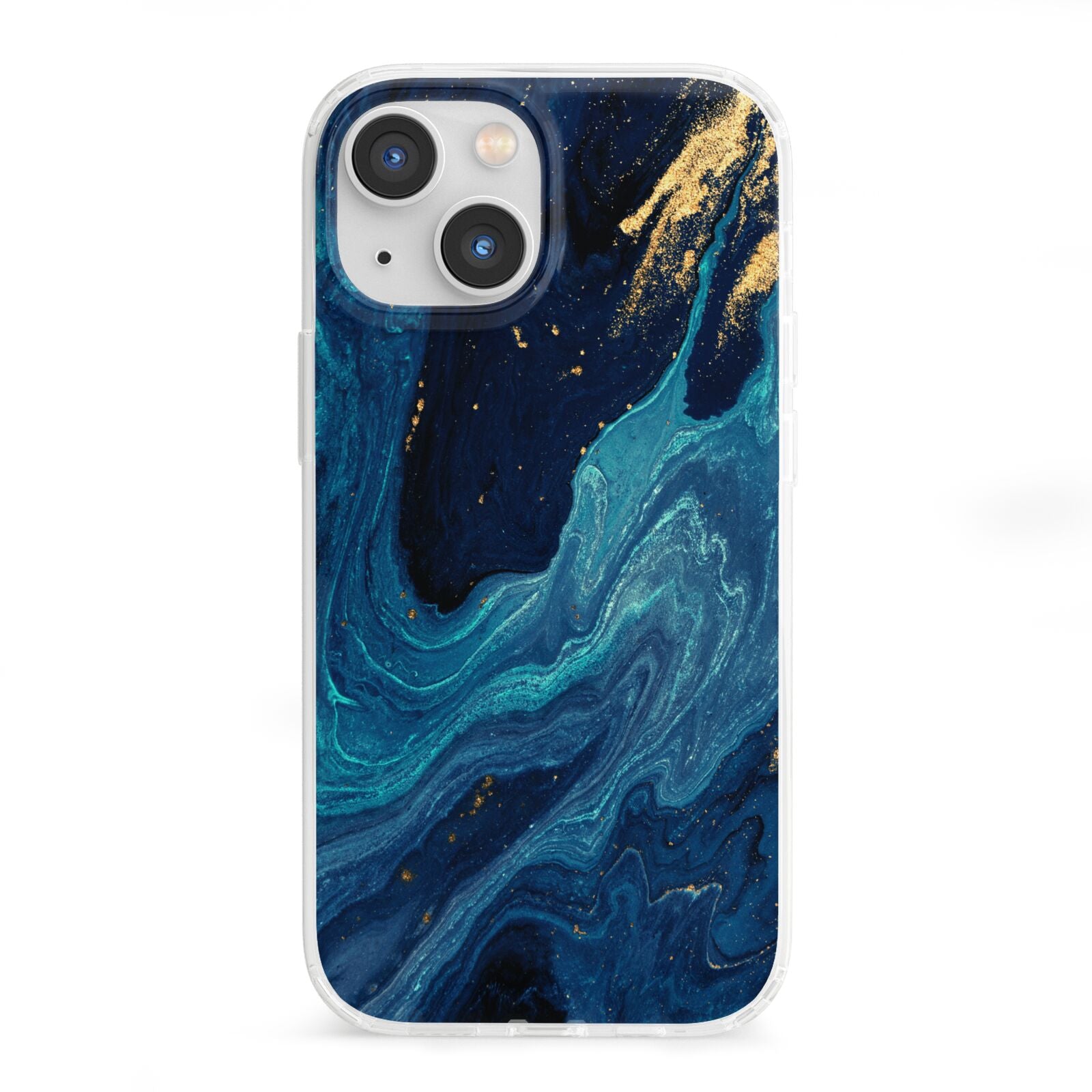 Blue Lagoon Marble iPhone 13 Mini Clear Bumper Case