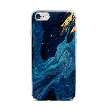 Blue Lagoon Marble iPhone 7 Bumper Case on Silver iPhone