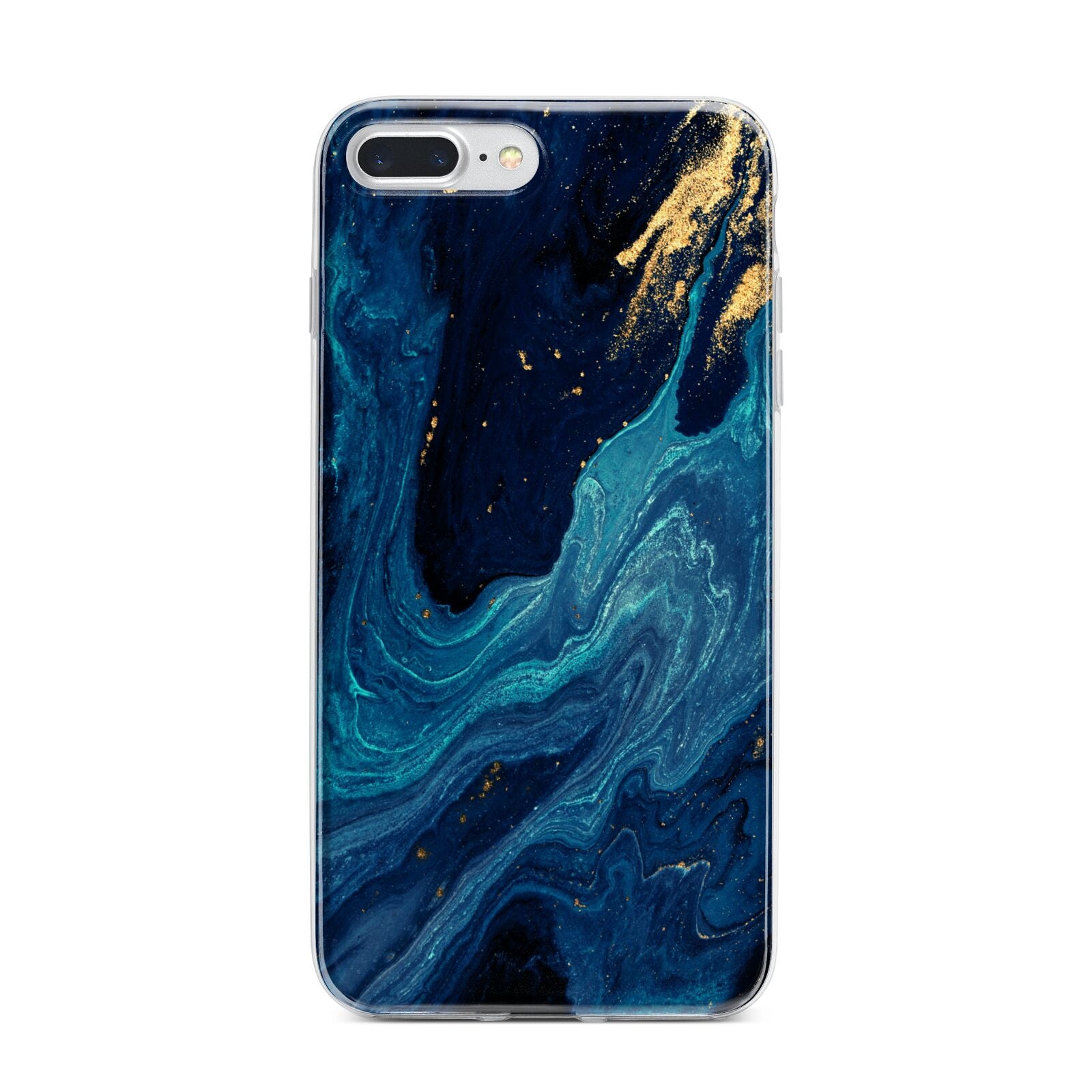 Blue Lagoon Marble iPhone 7 Plus Bumper Case on Silver iPhone