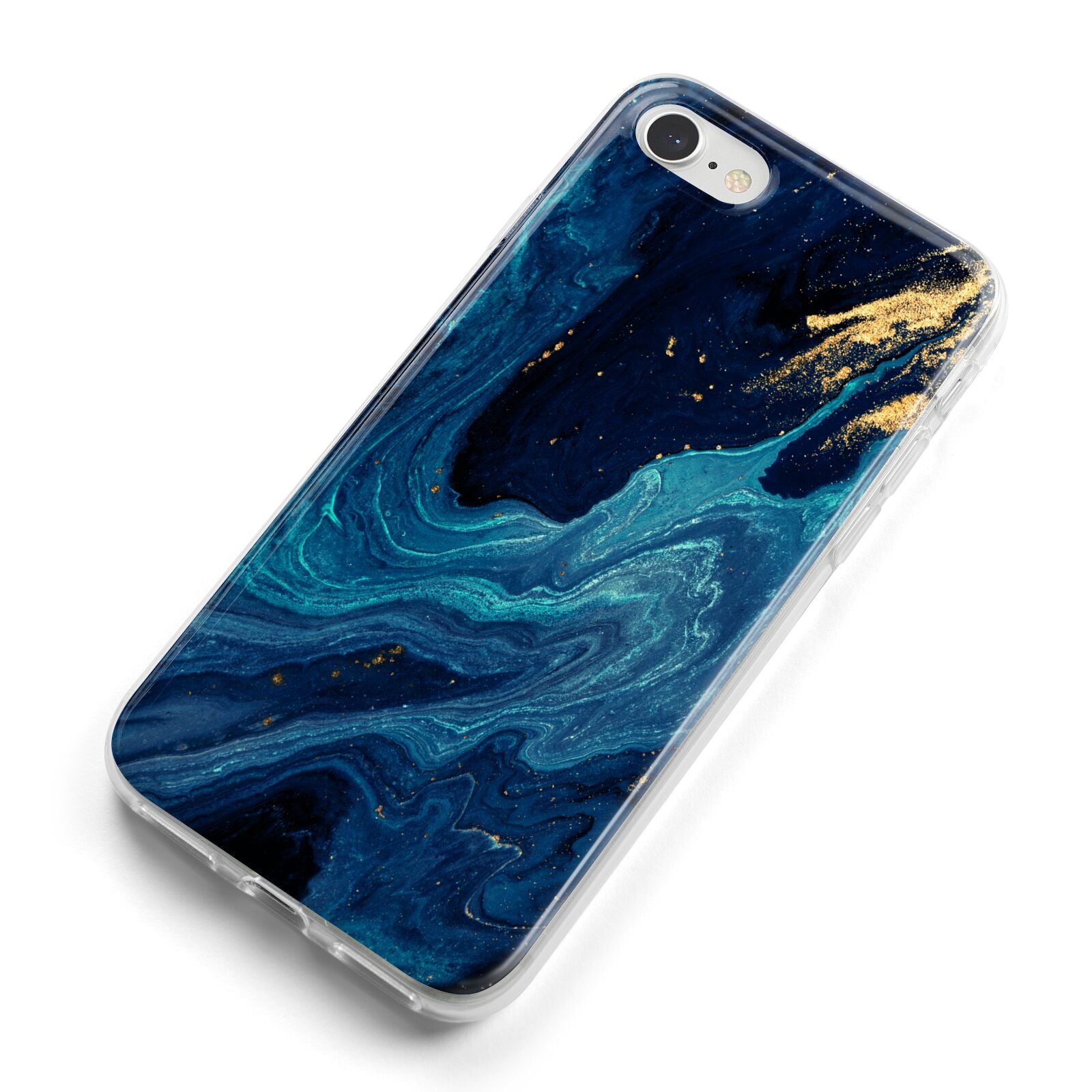 Blue Lagoon Marble iPhone 8 Bumper Case on Silver iPhone Alternative Image