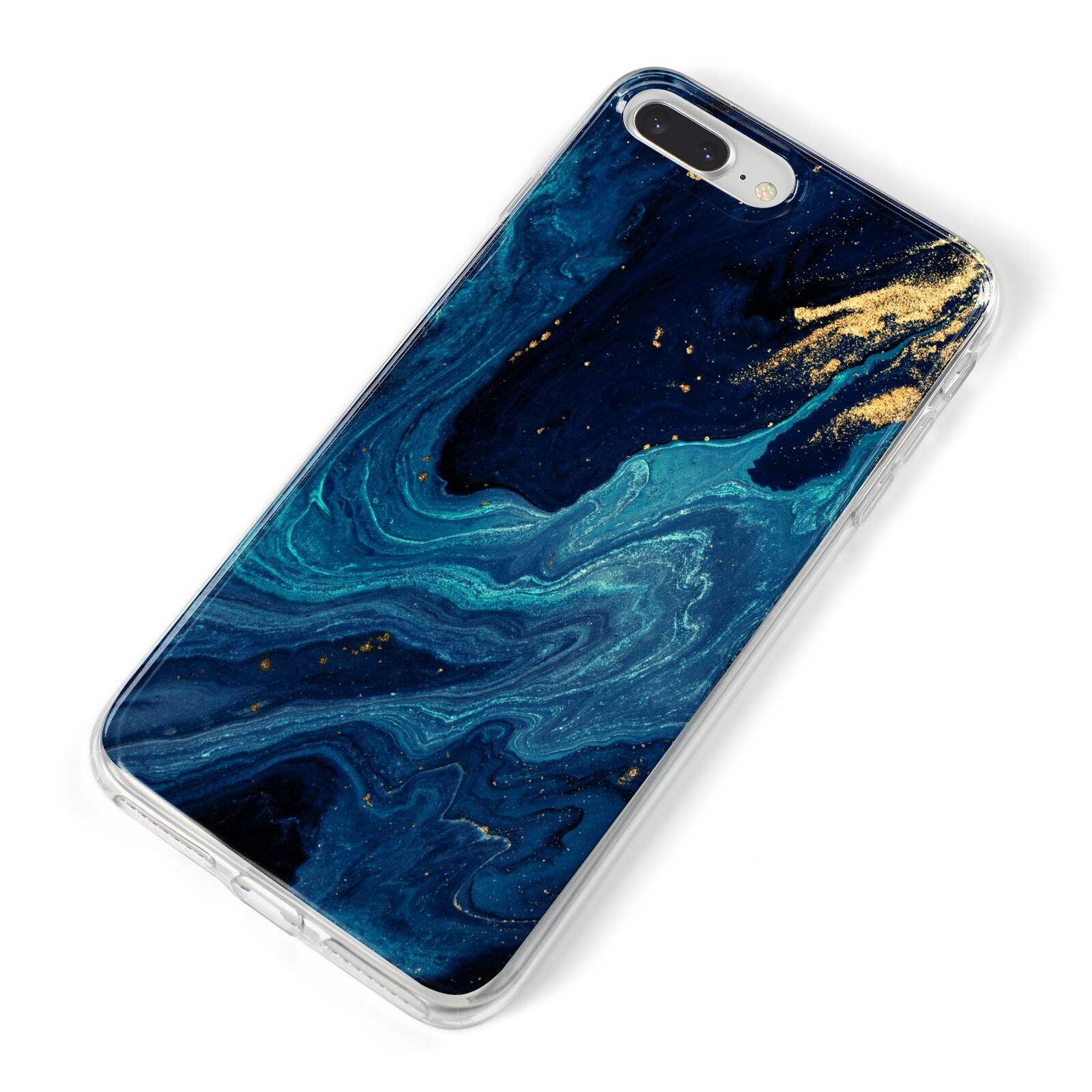 Blue Lagoon Marble iPhone 8 Plus Bumper Case on Silver iPhone Alternative Image