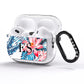 Blue Leaves Pink Flamingos AirPods Pro Glitter Case Side Image