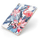 Blue Leaves Pink Flamingos Apple iPad Case on Gold iPad Side View