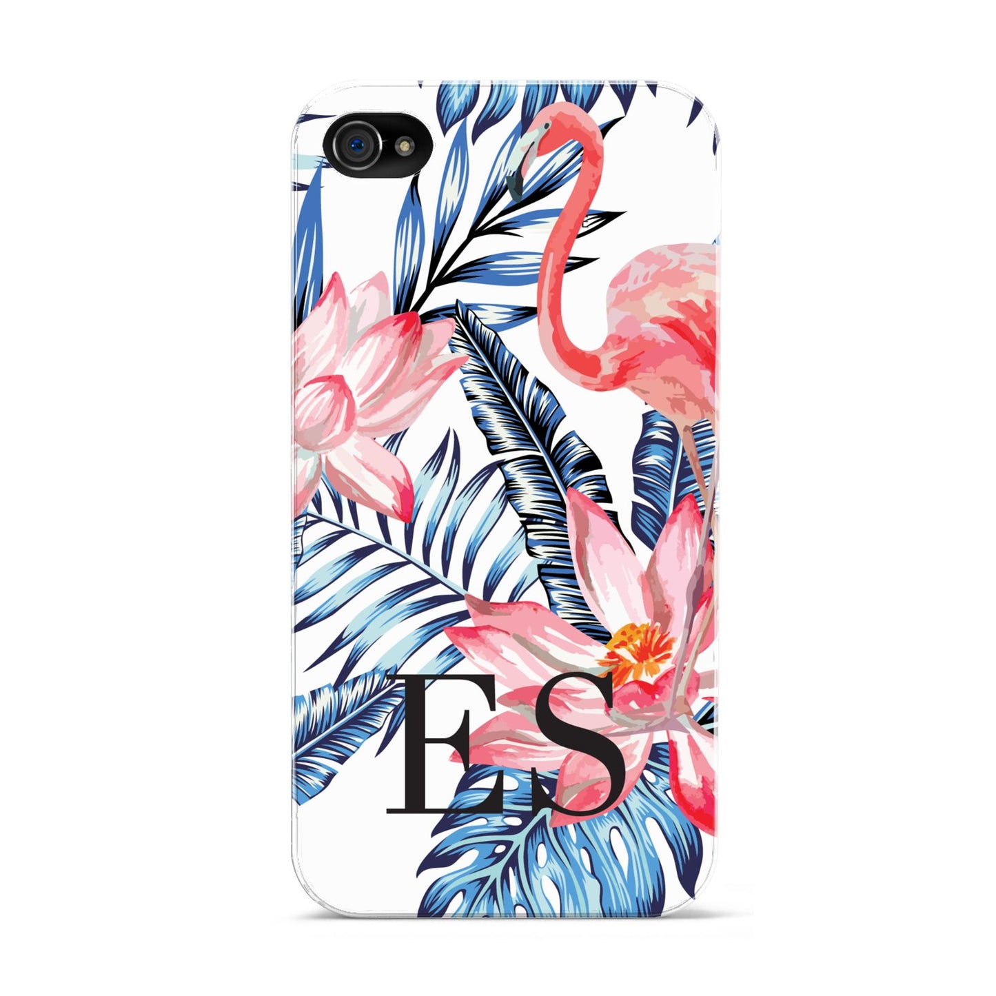 Blue Leaves Pink Flamingos Apple iPhone 4s Case