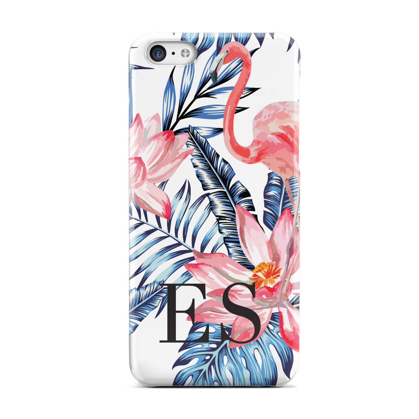 Blue Leaves Pink Flamingos Apple iPhone 5c Case