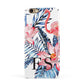 Blue Leaves Pink Flamingos Apple iPhone 6 3D Snap Case