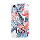 Blue Leaves Pink Flamingos Apple iPhone XR White 3D Tough Case