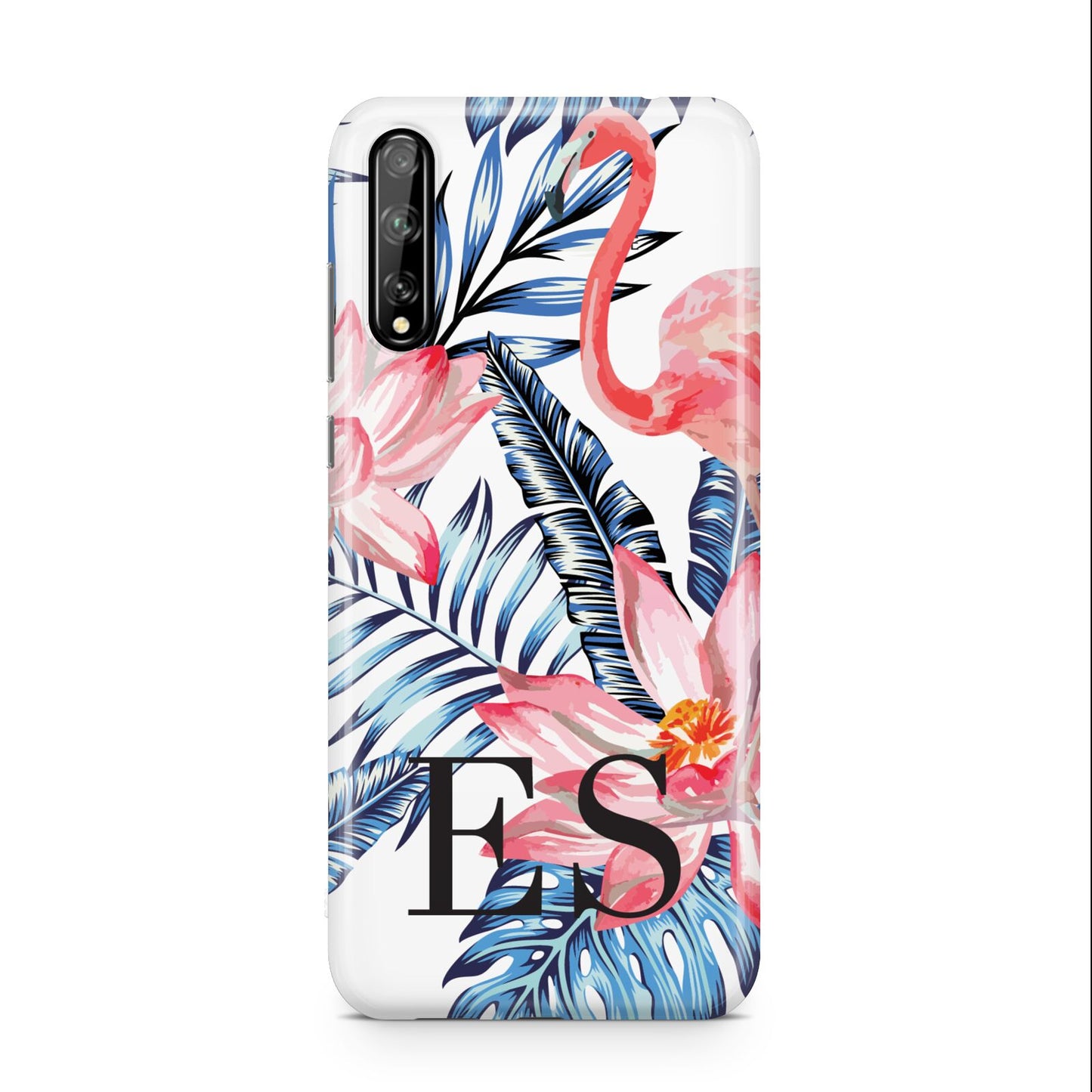 Blue Leaves Pink Flamingos Huawei Enjoy 10s Phone Case
