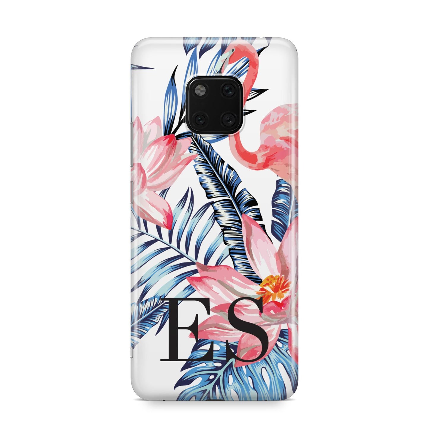 Blue Leaves Pink Flamingos Huawei Mate 20 Pro Phone Case