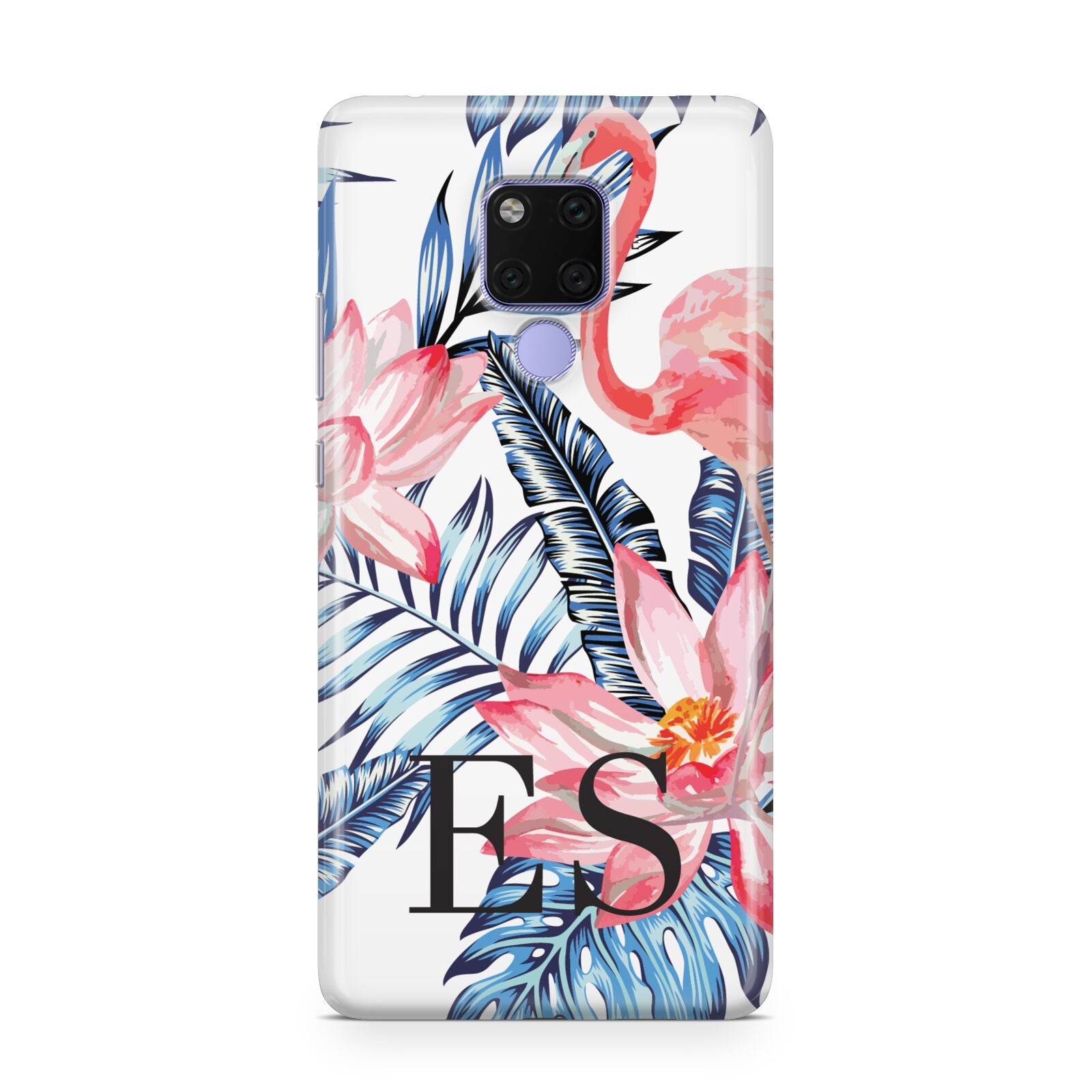 Blue Leaves Pink Flamingos Huawei Mate 20X Phone Case