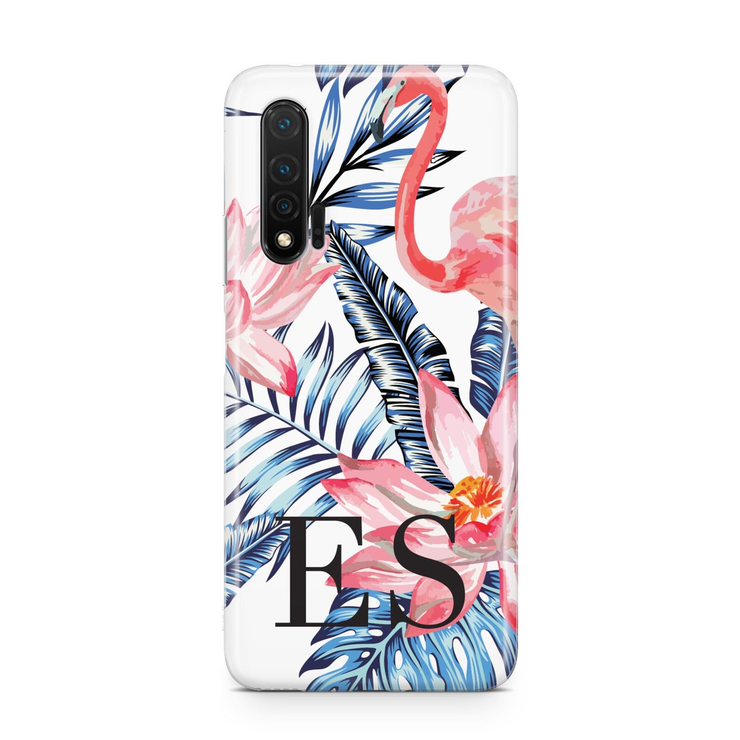 Blue Leaves Pink Flamingos Huawei Nova 6 Phone Case
