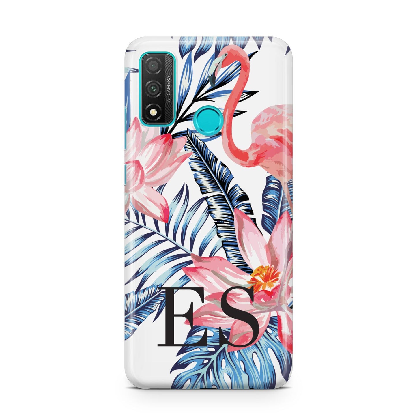 Blue Leaves Pink Flamingos Huawei P Smart 2020