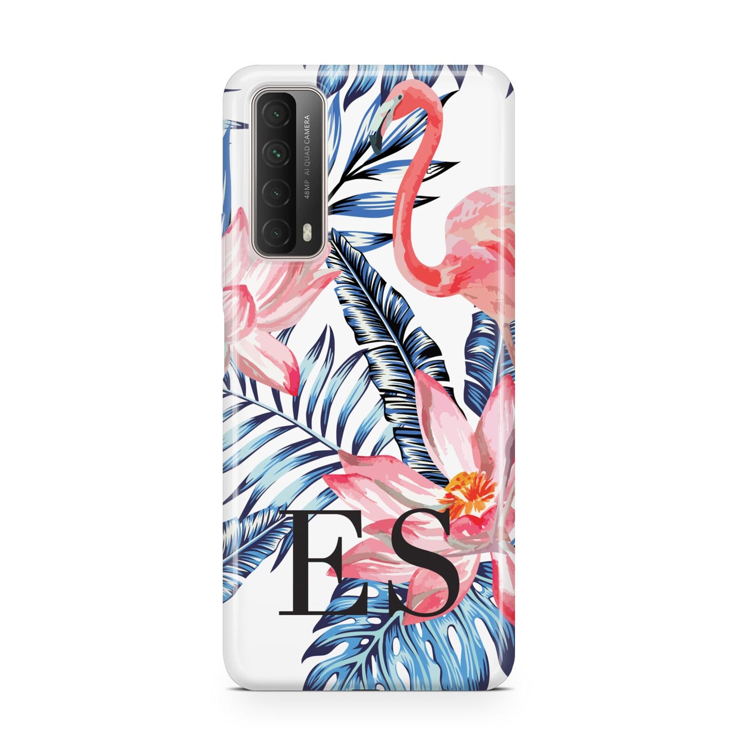 Blue Leaves Pink Flamingos Huawei P Smart 2021