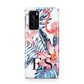 Blue Leaves Pink Flamingos Huawei P40 Phone Case
