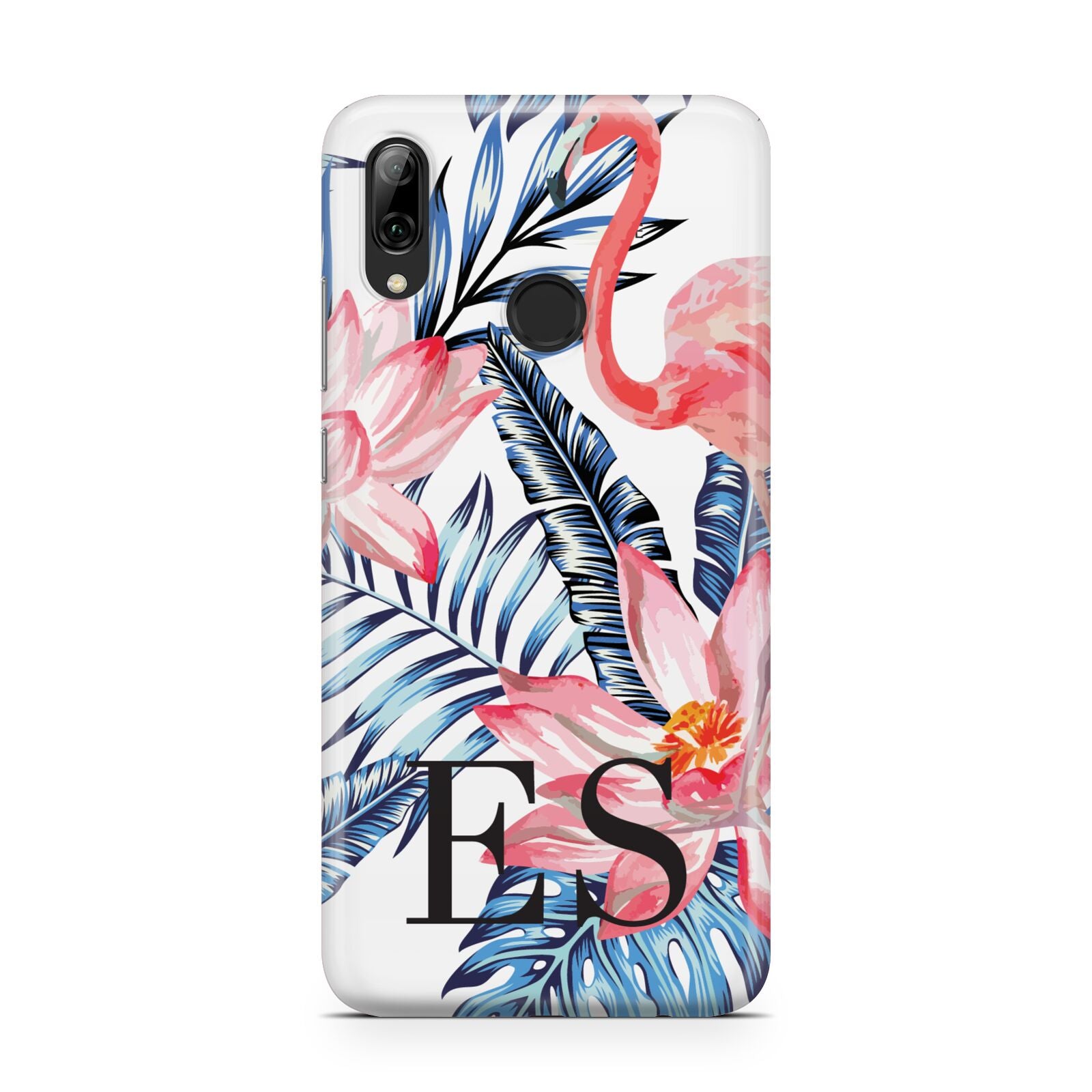 Blue Leaves Pink Flamingos Huawei Y7 2019