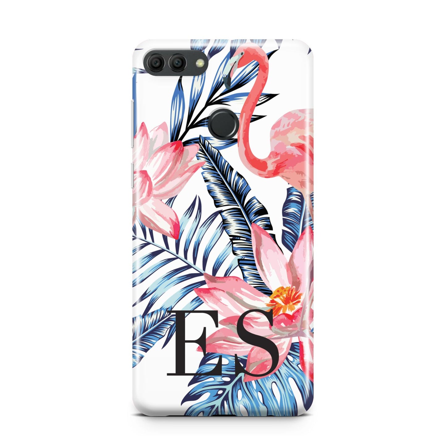 Blue Leaves Pink Flamingos Huawei Y9 2018