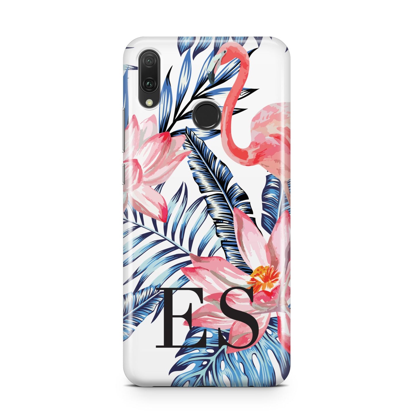 Blue Leaves Pink Flamingos Huawei Y9 2019