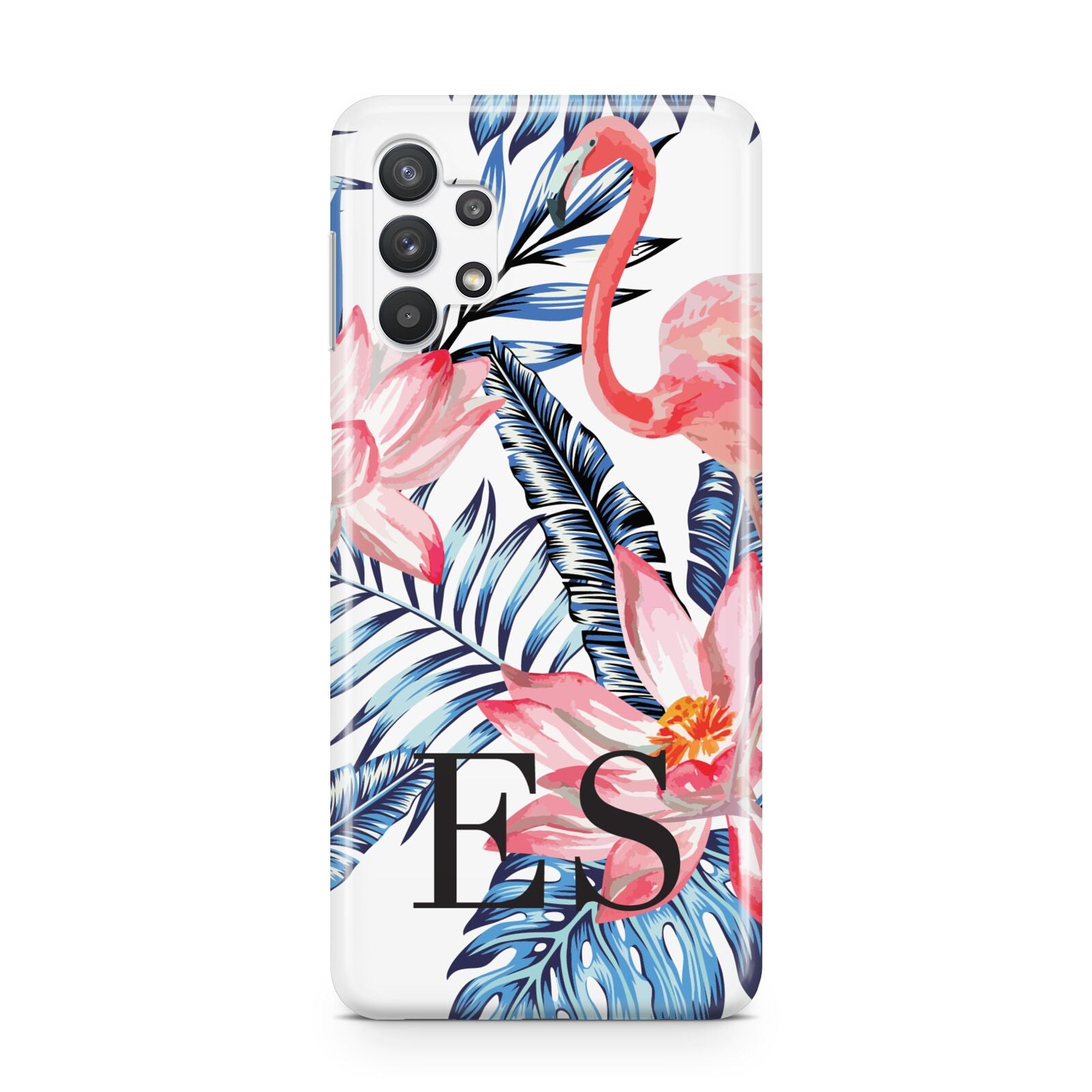 Blue Leaves Pink Flamingos Samsung A32 5G Case